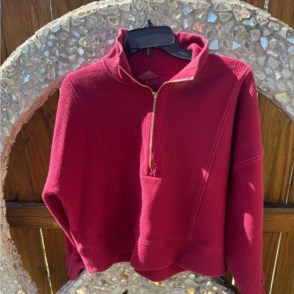 Calia Vibrant Red Sweater with Gold Accents Sz M